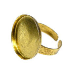 Bague plateau Rond creux Vieil Or 20 mm