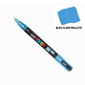 Marqueur PC-3M pailleté pointe conique fine - Bleu clair
