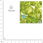 Perles facettées 4 mm en verre dépoli - Olive Irisée