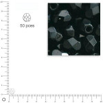 Perles facettées 6 mm en verre dépoli - Noir