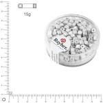 Perles de rocailles Metallic dépoli dé 3,4 mm x 15 g - Argent brillant