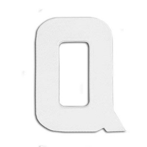 Support à décorer en papier mâché - Lettre Q - h. 20.5 cm