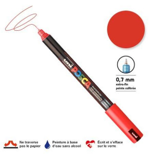 Marqueur PC-1MR calibrée extra-fine - Rouge