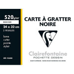 Pochette de 2 cartes à gratter - Noir - 520 g/m² - 24 x 32 cm
