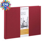 Livre à croquis format paysage couverture rouge 140g/m² - 14,8 x 21 cm (A5)