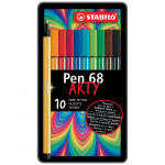 Feutres Stabilo Pen 68 - 10 couleurs assorties