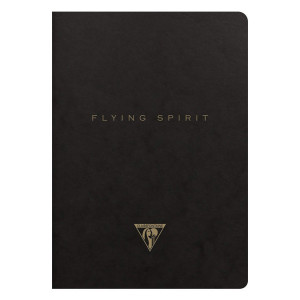 Carnet Flying Spirit noir 14,8 x 21 cm 96 pages Lignées 90g/m²