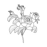 Tampon bois Roses 5 x 6 cm